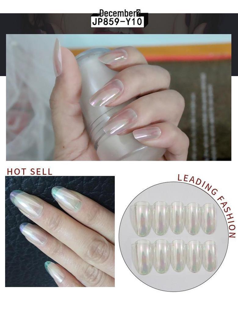 Reusable Blush Nail Art Set: 24 Detachable Wearable Nail Stickers