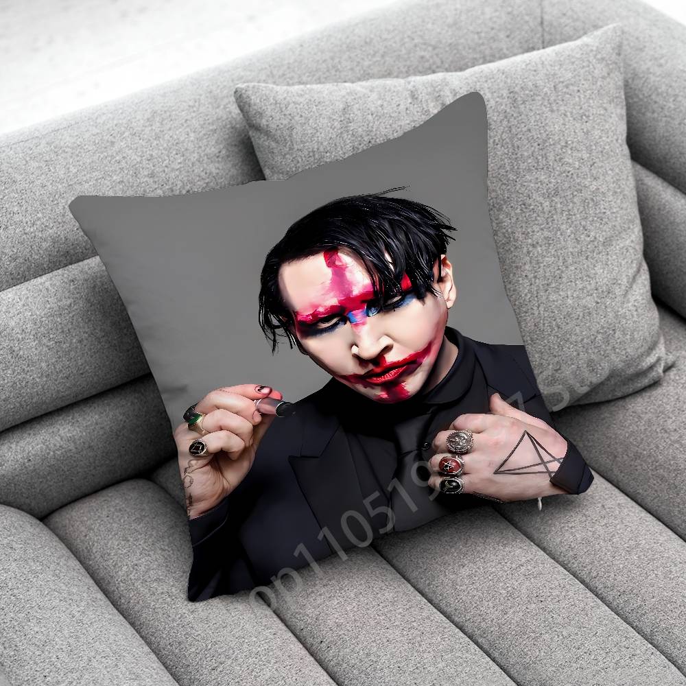 M-Marilyn M-Manson Antichrist Superstar Povlak na polštář Pro 50x50cm 30x30cm 45x45cm 40x40cm Čtvercový povlak na polštář