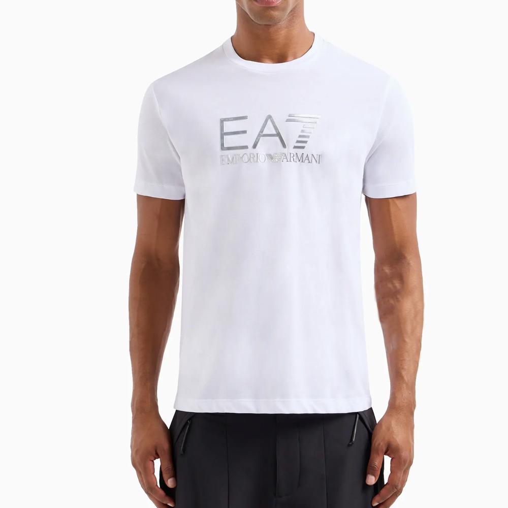Ea7 EMPORIO ARMANI Logo Lettering Crewneck T Shirt 3DPT71-PJM9Z-1200