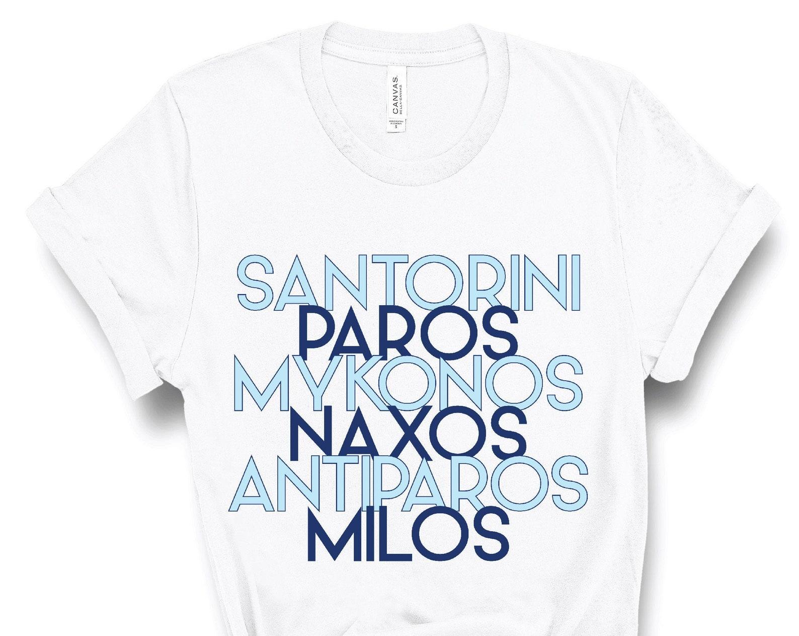 Greek Islands Shirt, Cyclades, Island Hopping, Santorini Shirt, Mykonos T Shirt, Greece Shirt, Greece Travel T-Shirt, Santorini Gift, UNISEX XL