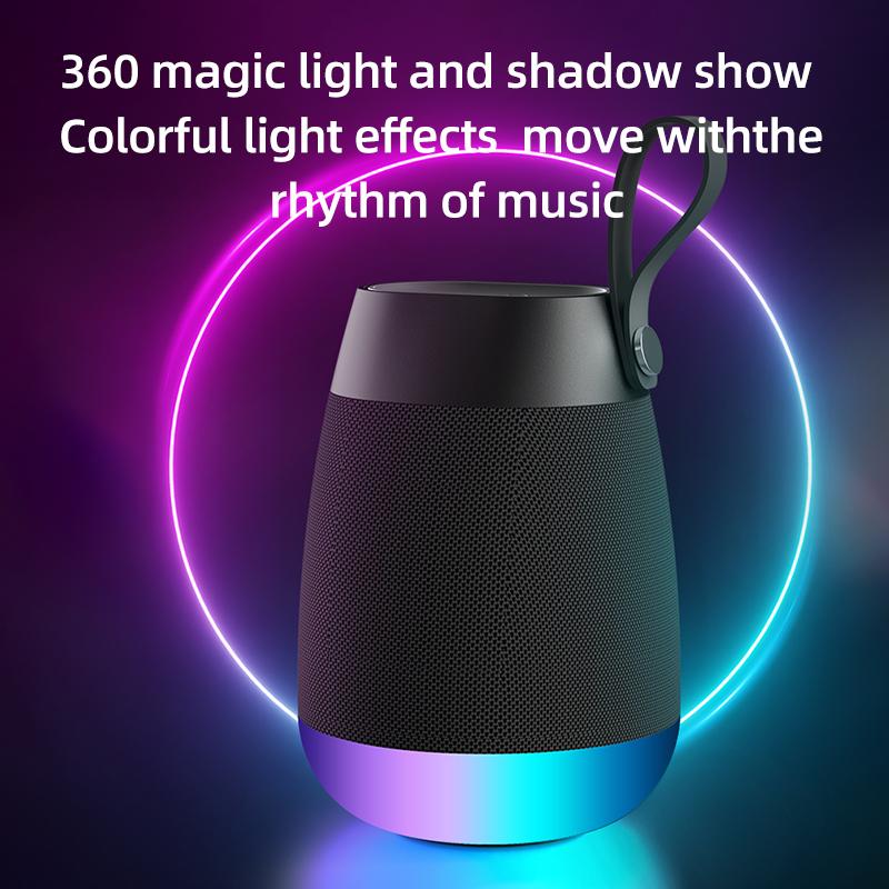 Rockmia Audio EBS-702 Mini Portable RGB Speaker Bluetooth 5.0 Outdoor Wireless Music Box With Colorful LED Light Camping Ridding