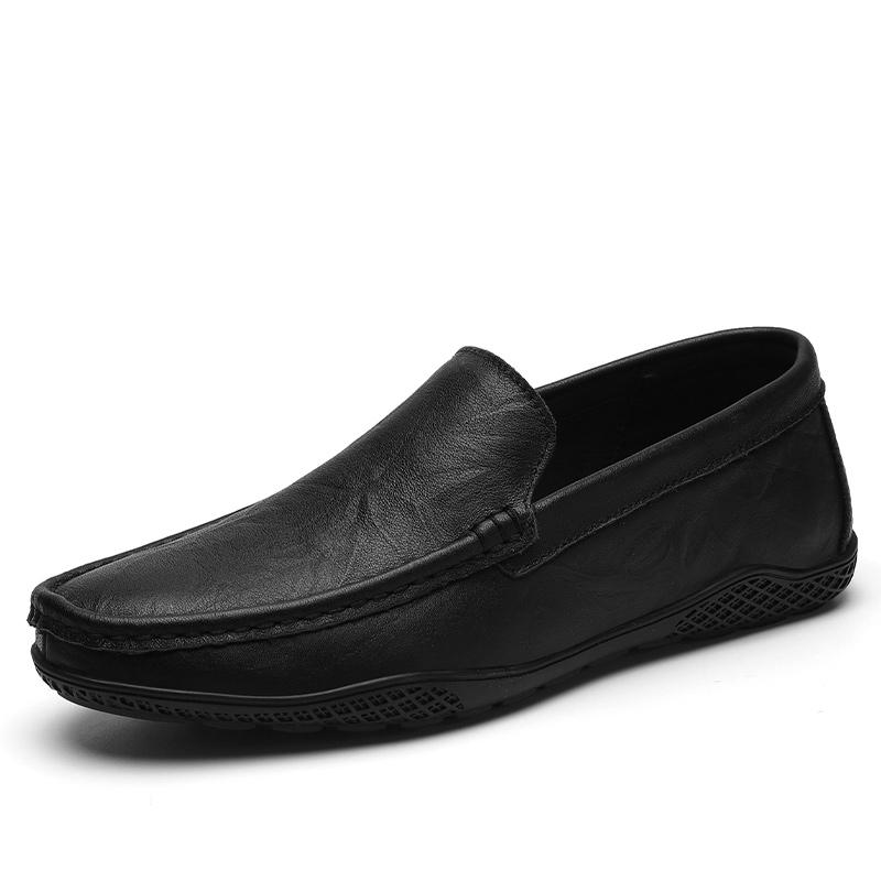 2025 Leather Loafers Men Casual Shoes Classic Man Moccasins Luxury Designer Flats Slip On Black Mens Driving Shoes