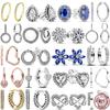925 Silver Heart Earrings Exquisite Shiny Circular Light Luxury Jewelry Perfect Festive Gifts for Her