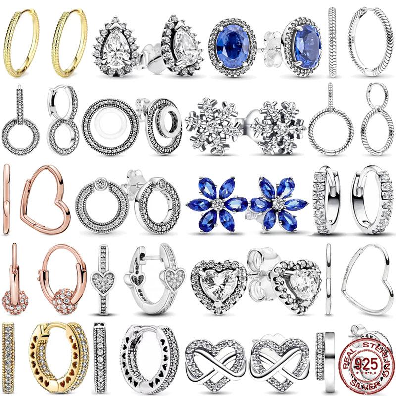 925 Silver Heart Earrings Exquisite Shiny Circular Light Luxury Jewelry Perfect Festive Gifts for Her