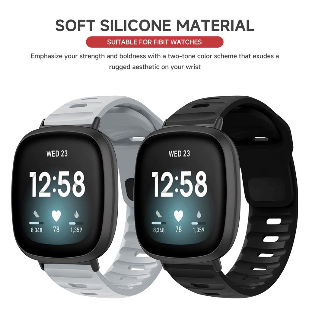 Bracelet Pour Fitbit Versa 4/Versa3/ Versa 2/Versa Bracelet de Montre Sport Bracelet de Poignet en Silicone Pour Fitbit Versa Lite/Sense/Sense2 Bracelet corre