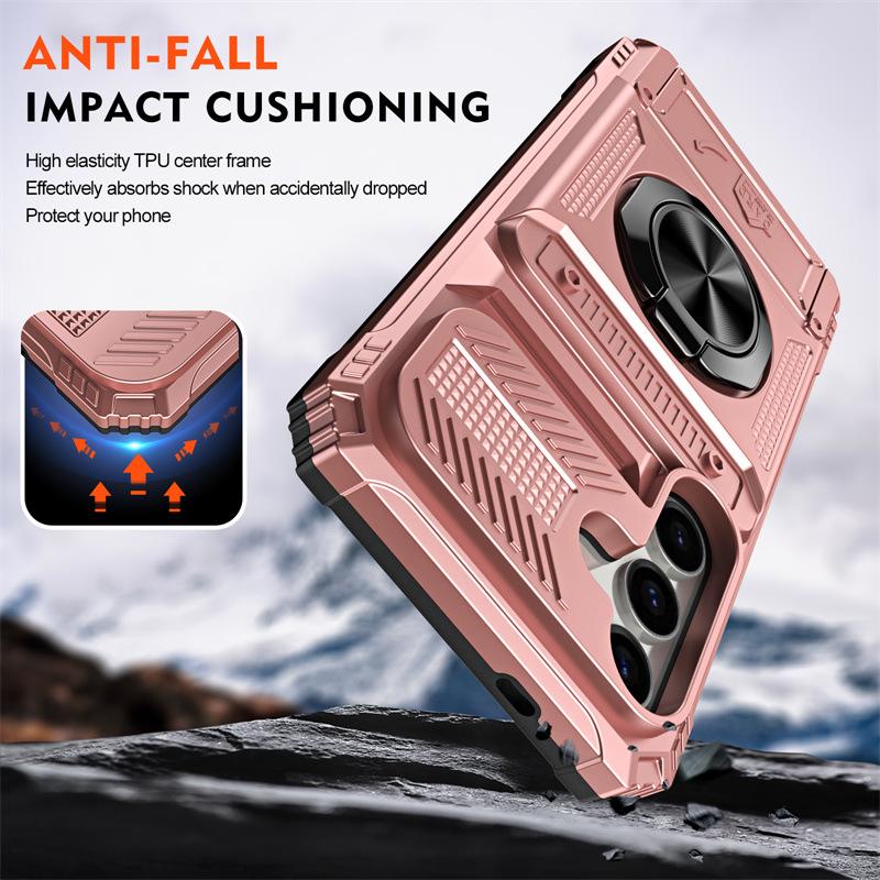 Samsung S25FE Phone Case with Card Slot, Compatible with A17, A26, A56, S24, A25, A35, S23+