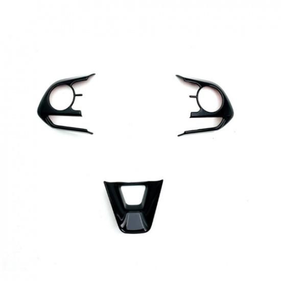 Bright black Steering Wheel Decor Frame Trim For Toyota Corolla Cross -2026