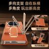 For Oppo Find N6 Case Genuine Leather Finger Grip Strap Metal 270° Rotating Invisible Stand All-inclusive Protection Flip Cover