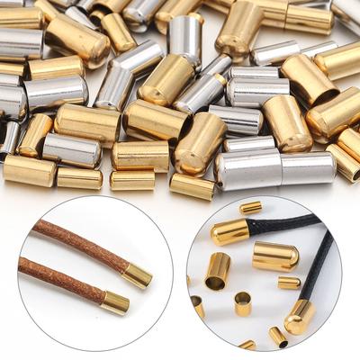 10-20ks/šarže Nerezové Koncovky Krimpovací Uzávěry Šňůrka Tip DIY Kožená Šňůrka Náhrdelník Náramek Pro Výrobu Šperků Příslušenství