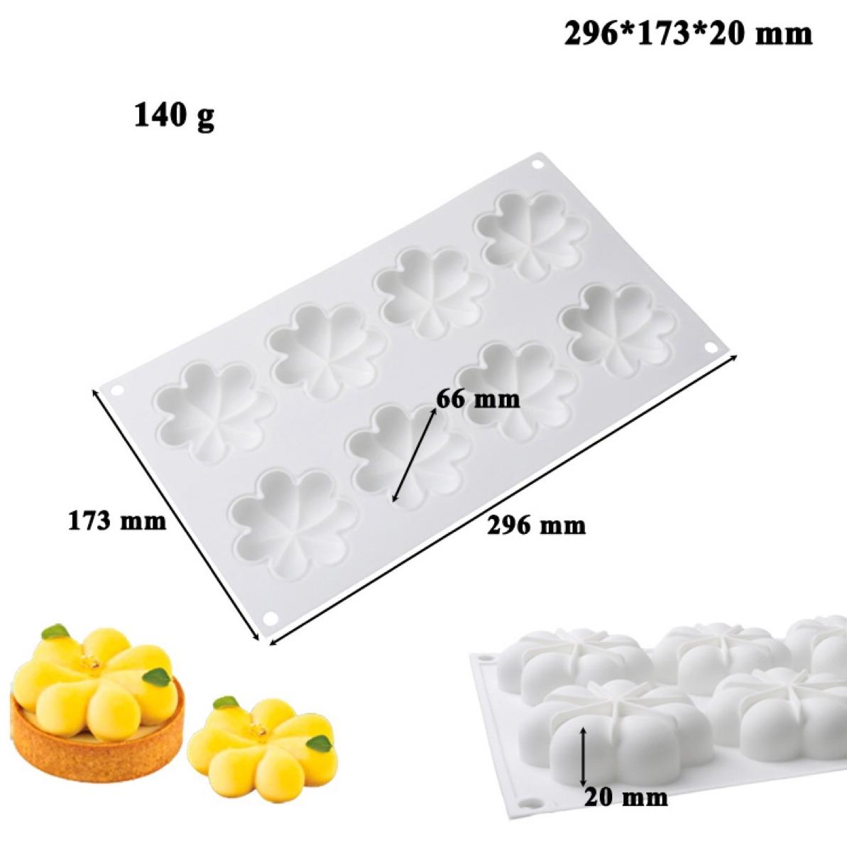 

8 отверстий Простая 3D Роза Шоколадная форма для выпечки Цветок Желе Конфеты Бисквит Силиконовая форма для льда Декор для торта на годовщину ко Дню святого Валентина