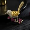 Fashion Rhinestone Lucky Magpie Bird Brooches For Women Clothing Coat Jewelry Accessories Gifts