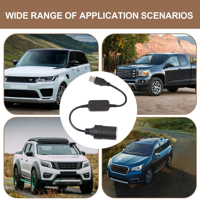 Car Lighters USB Converter Female Converter USB Adapter 5V to 12V Converter Plug Socket Wired Controller Plug Car LighterAdapter
