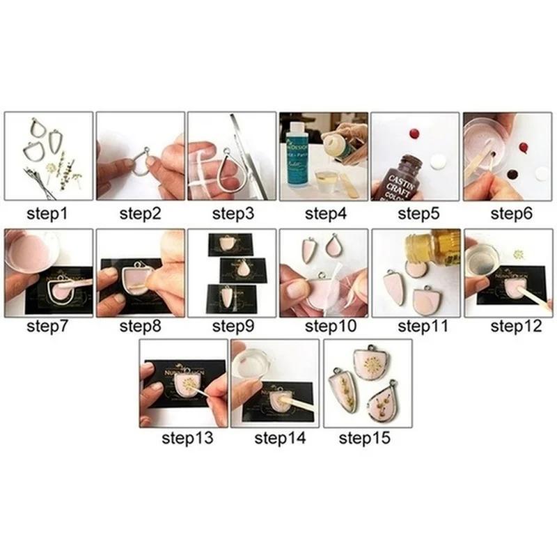 10 Piezas/Set Set de Marcos Colgantes Geométricos de Metal DIY Fabricación de Colgantes Molde de Cristal Epoxi UV para Joyería Collares