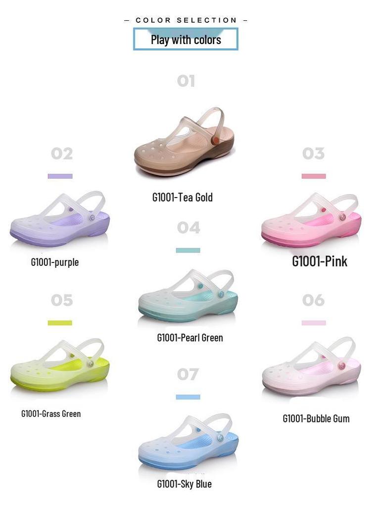 Women's Summer Non-Slip Jelly Sandals – Closed Toe, Thick Sole, Soft Beach Shoes