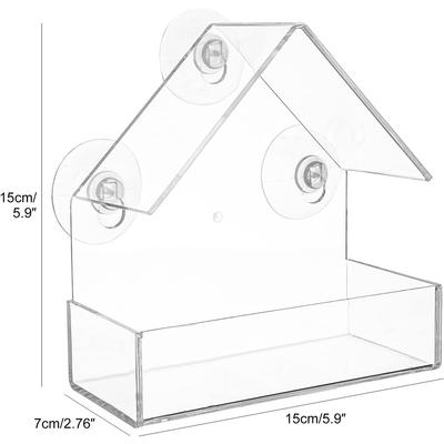 DIY Window Bird Feeders Strong Suction Cup Type Transparent Bird Feeding Device