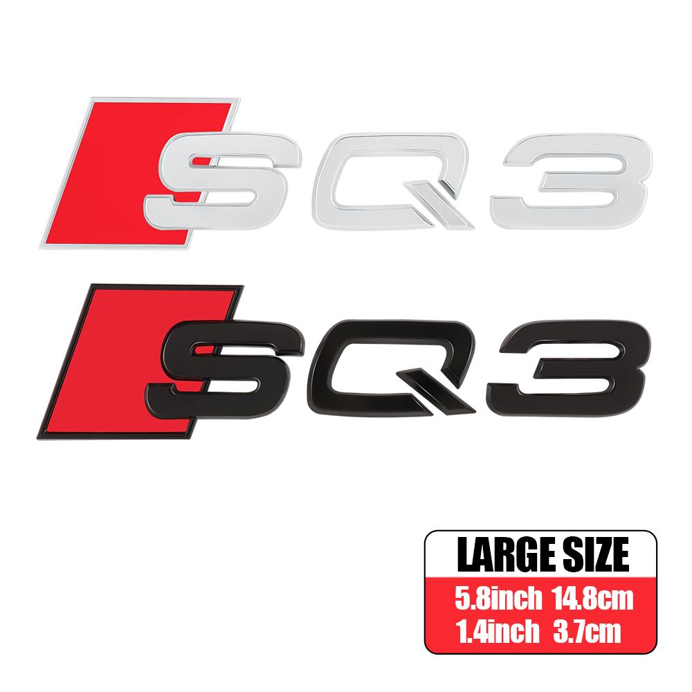3D ABS Emblem Car Body Rear Trunk Sticker Badge Decoration Center Cover for Audi SQ3 SQ5 SQ7 8V B6 A5 B6 C7 Q5 B9 B7 C6 A1 Q7 Q3
