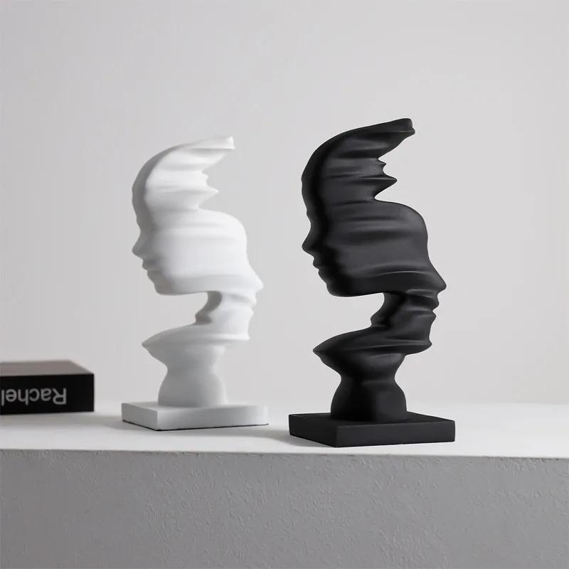 Moderne Abstrakte Menschliche Harzskulptur, Kreatives Kunstornament für TV-Schrank, Wohnzimmer Büro Schreibtisch Dekor, Minimalistisches Geschenk