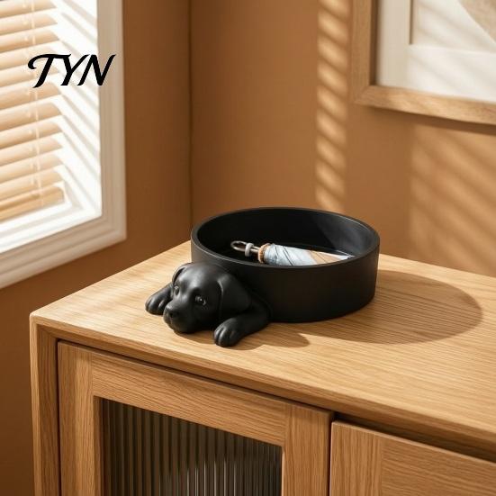 Functional Art for Balcony 3D Printed Labrador Dog Storage Tray, Cute Puppy Key Holder Decor, Creative Home Decor Ornament Shaped Catchall Bowl