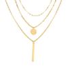 Collana Doppia Quadrata Rotonda Geometrica Lampeggiante da Donna Collana per Clavicola di Nicchia Fredda e Semplice Collana con Temperamento da Donna