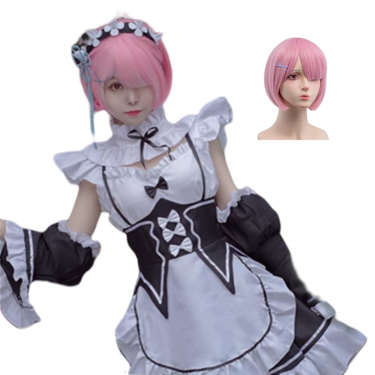 

Рем и Рам Косплей Костюм горничной с Косплей для взрослых Аниме Сцена Жизнь в другом [ZOMOZO] ReZERO Парик, Костюм, Костюм, Наряд, Хэллоуин, Рождество,