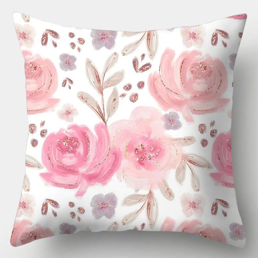 Fresh Style Pillowcase 45cmX45cm Square Sofa Pillow Cover Pretty Flowers Cushion