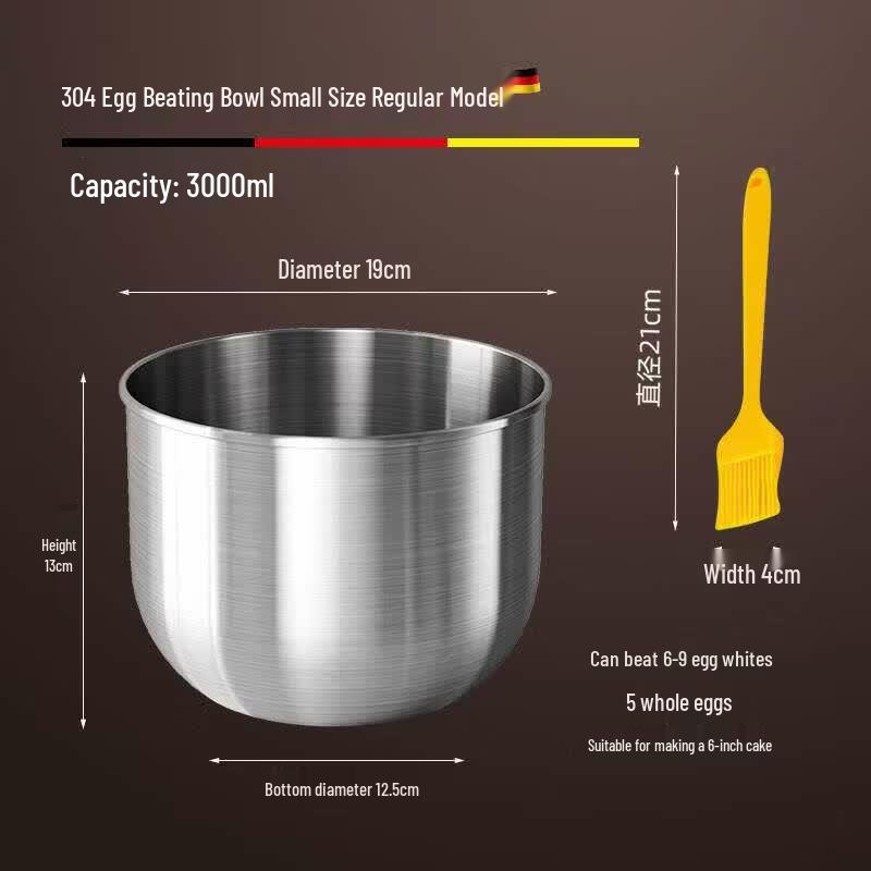 Yingtang 304 Stainless Steel Mixing Bowl Set with Brush