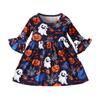 Toddler Kids Baby Girls Print Halloween  Dress Princess Outfits