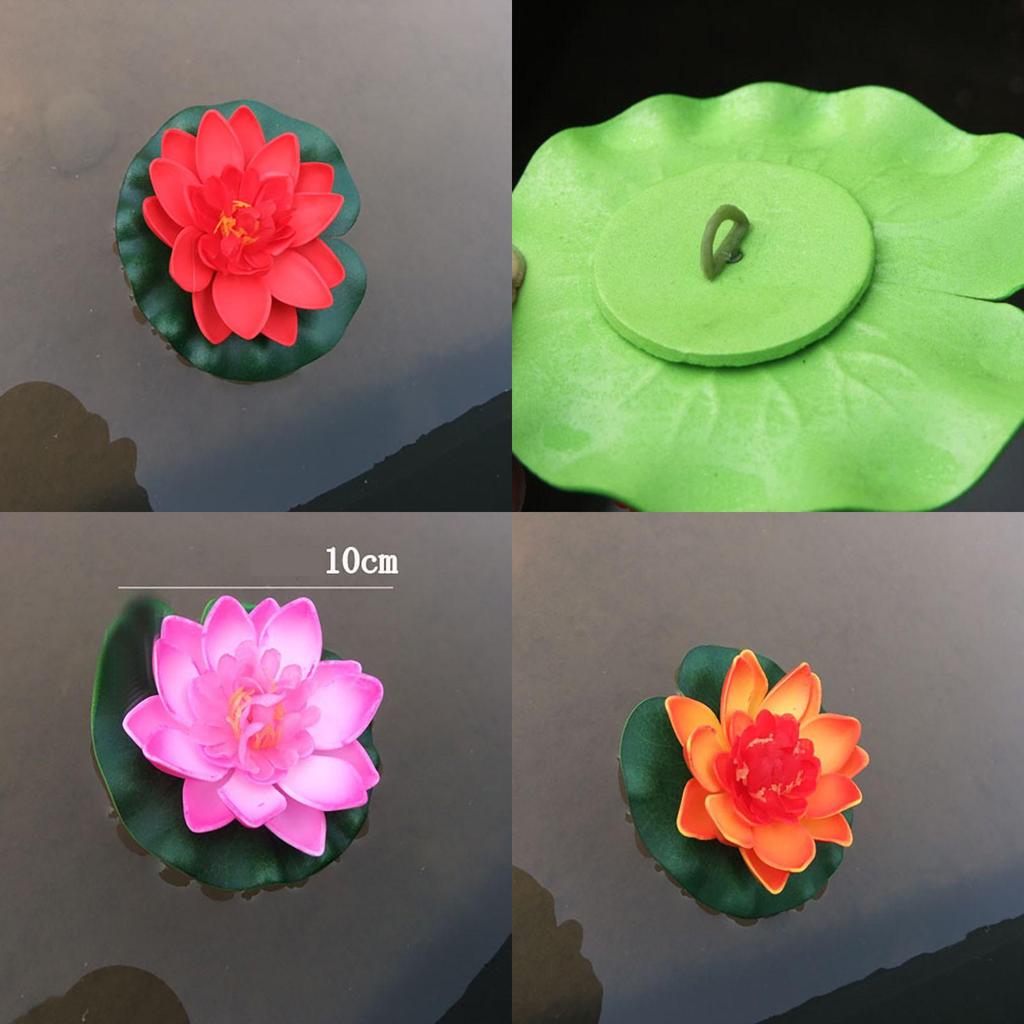 Elegant 10cm Artificial Lotus Flower Water Lily Fake Plant For Swimming Pool Decor