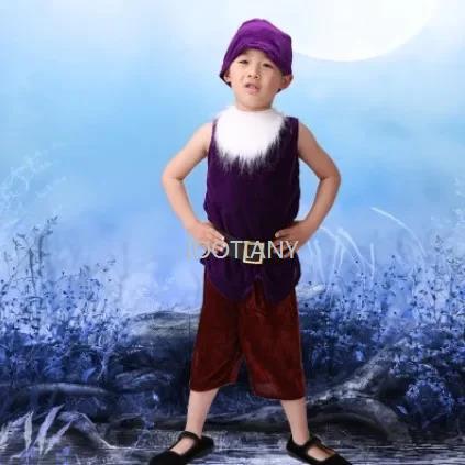 Nieuw Zeven Dwergen Kinderen Performance Kostuum Carnavals Cosplay Kleding Kinderen Prinses En Dwerg Drama Performance Outfit 130cm&Other paars