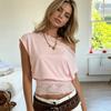 European and American temperament elegant lace splicing off-shoulder sexy solid color waist thin top loose lazy short-sleeved T-shirt