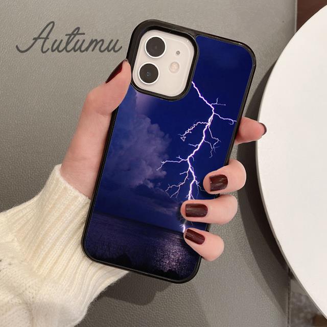 Lightning Phone Case for iPhone 11 12 13 14 Pro Max Mini X XR XS SE 2020 5 6S 7 8 Plus Samsung Galaxy S21 S22 Cover Shell