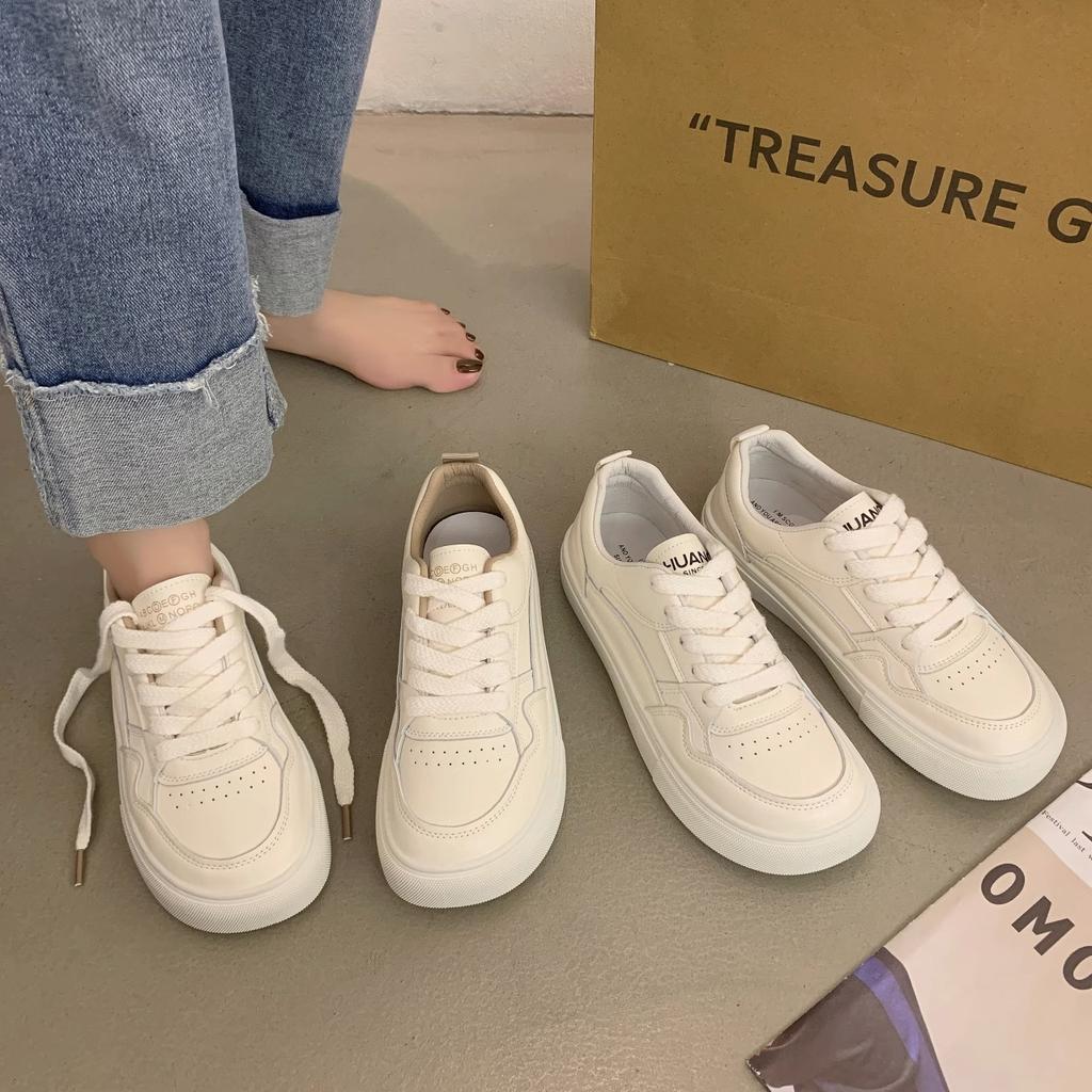 Fashion Women's sports shoes genuine leather breathable white shoes casual sports shoes adult dating new 2024