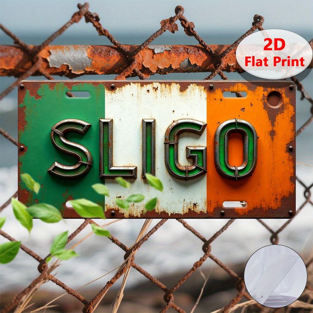 

D Flat Printing pc Vintage metal Sign Decorative Plaque Statues (xcm) Sligo sign Irish flag Retro Metal Sign 15x30cm(5.9x7.8inch)