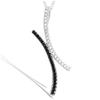 [P5107] - Silver Pendant 'Sissi' Black White Silver-colored (rhodium-plated) - 35x13 Mm