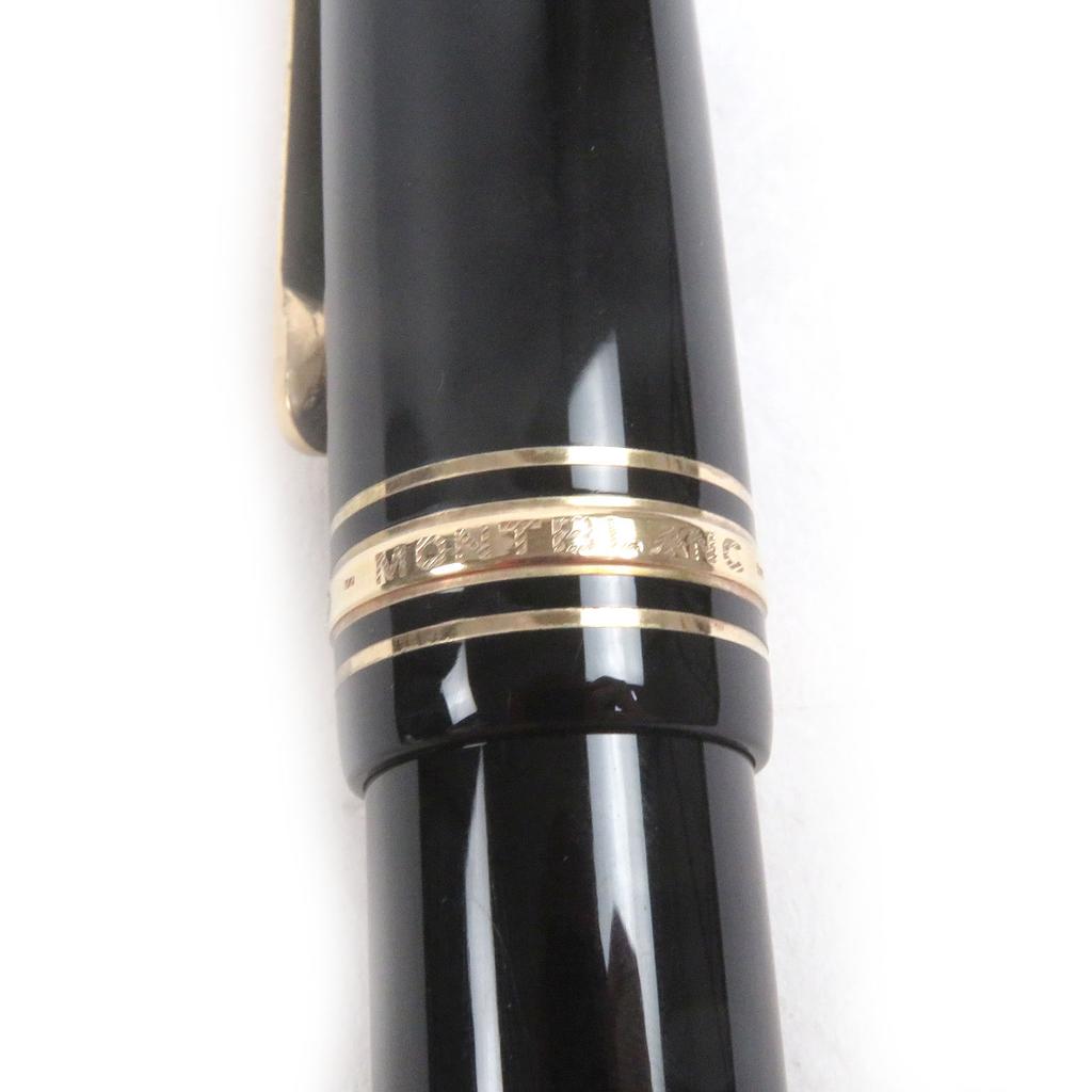 Great MONTBLANC fountain pen Meisterstück 149 Cap type Black gold 14K mens Used