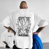 Dragon Ball Beijita Wukong Printed Digital Direct Spray Summer Loose Plus Size Cotton Short Sleeved Tshirt Mens Top