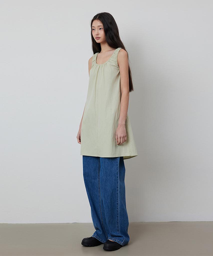 Kwinseulaebis Shirring Sleeveless A-Line Mini Dress