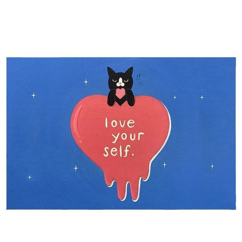 Cartoon Black Cat Diatom Anger Bathroom Floor Mat Bathroom Toilet Home Anti Slip Quick Drying Simple Toilet Floor Mat