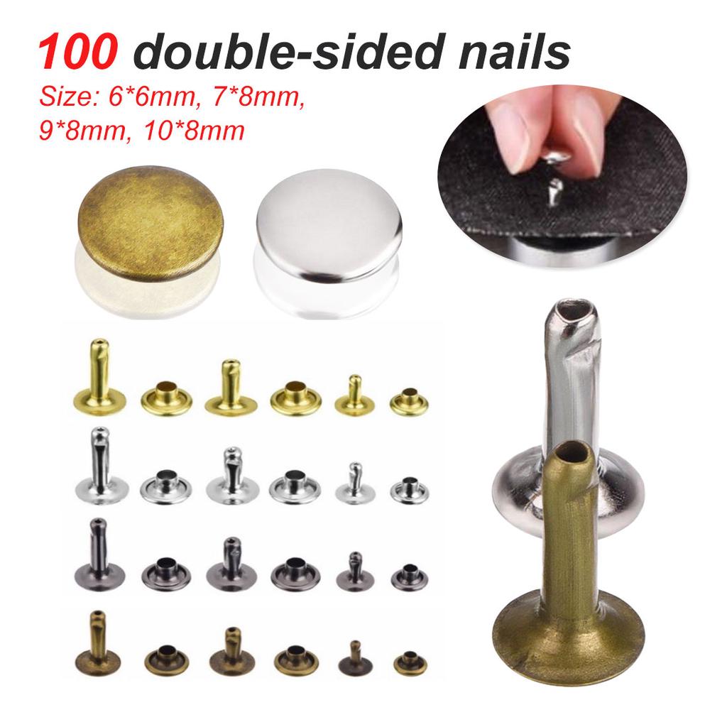Cap Patch Rivets Buy 100X Sided Cap Rivet Tubular Metal Craft Repairs Studs Punk Spike ...