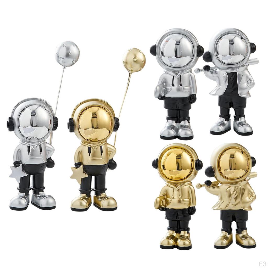 Kreative Astronauten-Statue Spaceman-Figuren Harzmaterial Kunsthandwerk für Zuhause Schreibtisch Veranda Büro