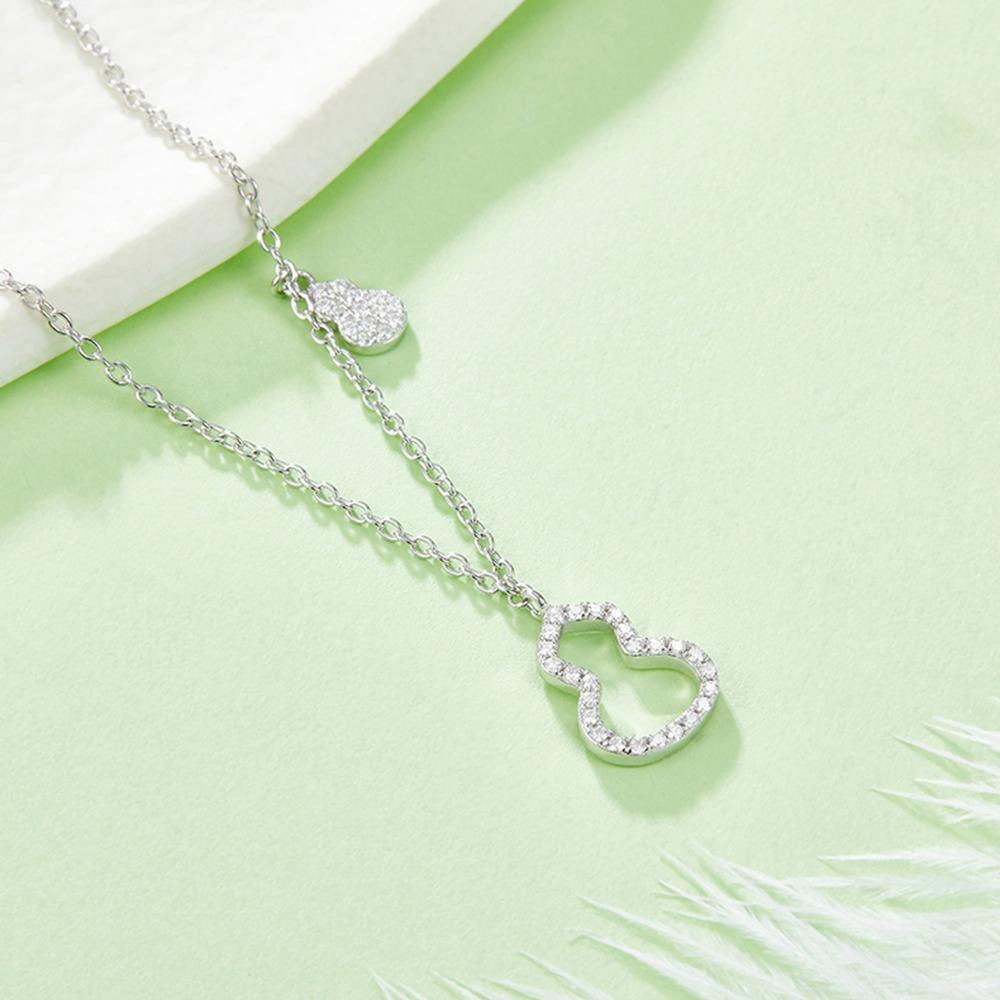 18k Plated 925 Sterling Silver Moissanite Diamond Emerald Gourd Pendant Necklaces For Women Anniversary Gift