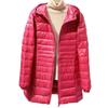 Womens Lightweight Hooded Down Coat Mid-Length Slim Fit Winter Jacket Korean Style Daily Wear