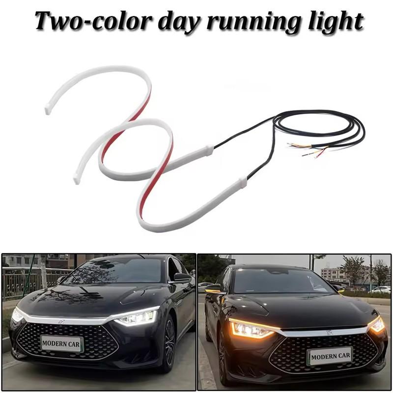Car headlights, dynamic LED decorative light strips, turn signals, yellow flexible turn signals, car headlights, daytime running