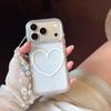 **Simple White Heart Line Design Phone Case for iPhone 15/14, Compatible with Apple 16, Round Edge, Suitable for iPhone 17 Pro Max**