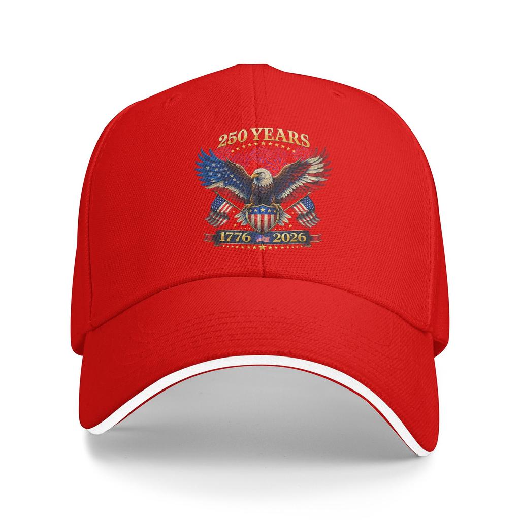 250 Years American 1776 2026 250th 4th July Independence Day Sun Baseball Cap Summer Trucker Hat Men Tennis Skate Snapback Cap