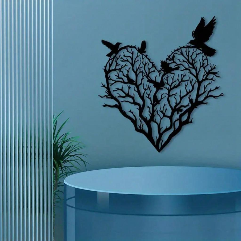 Vintage Metal Wall Art Tree of Life with Birds Indoor Outdoor Garden Decor