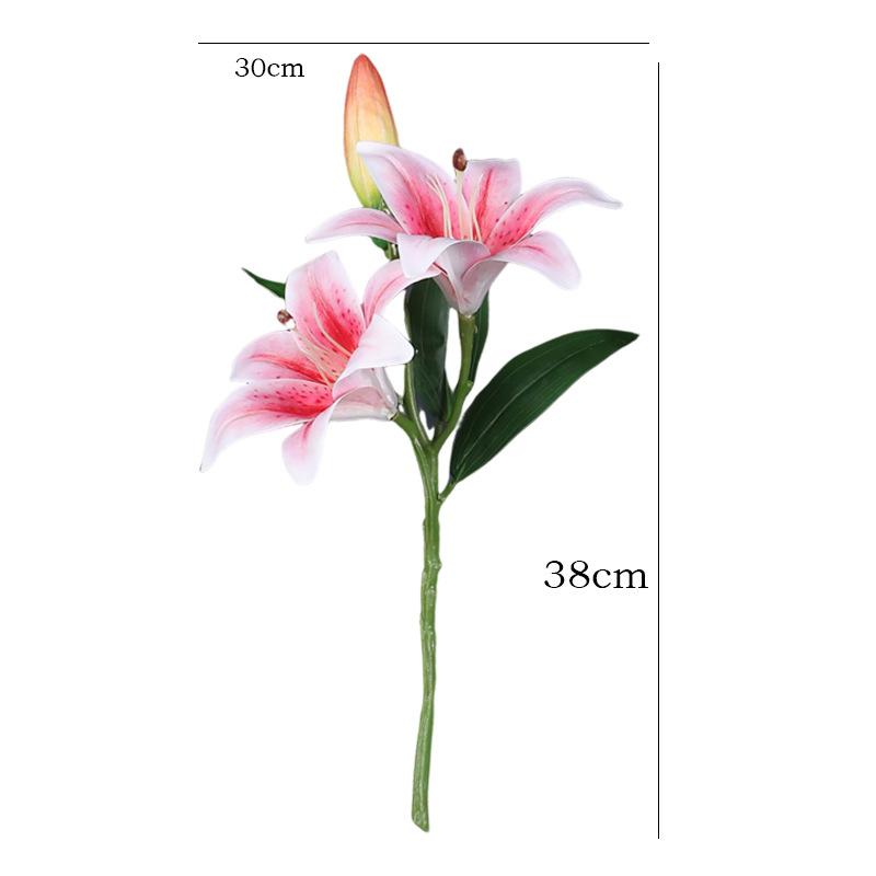 6pcs Artificial Lily Stems Bundle Fake White Flowers for Home Wedding Decor Vase Not Included
