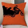 Motorcycle Art Biker Club Decoration Throw Pillow Case Us Retro Letter Print Free Spirit Motorbike Cotton Linen Cushion Cover