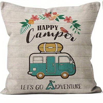 Home Decor Camp Life & RV-Themed Pillow Covers Pattern Cushion Cover Suitable for Sofa Bedroom Car Pillow Cover