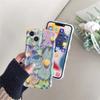Retro Oil Painting Blu -Ray Flowers Shockproof Phone Case For Iphone 13 12 13pro 14pro 13 Pro Max Silicone Cover Iphone 14 Fundas